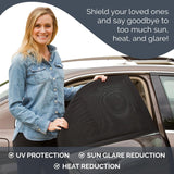Universal Car Window Pullover Sun Shade Mesh | Heat Insulation | Air Circulation | Prevents Dusts and Insects | Foldable | Protects from The Sun| Fits All (99%) Cars - The Ultimate Sun Shade (Pack of 4)