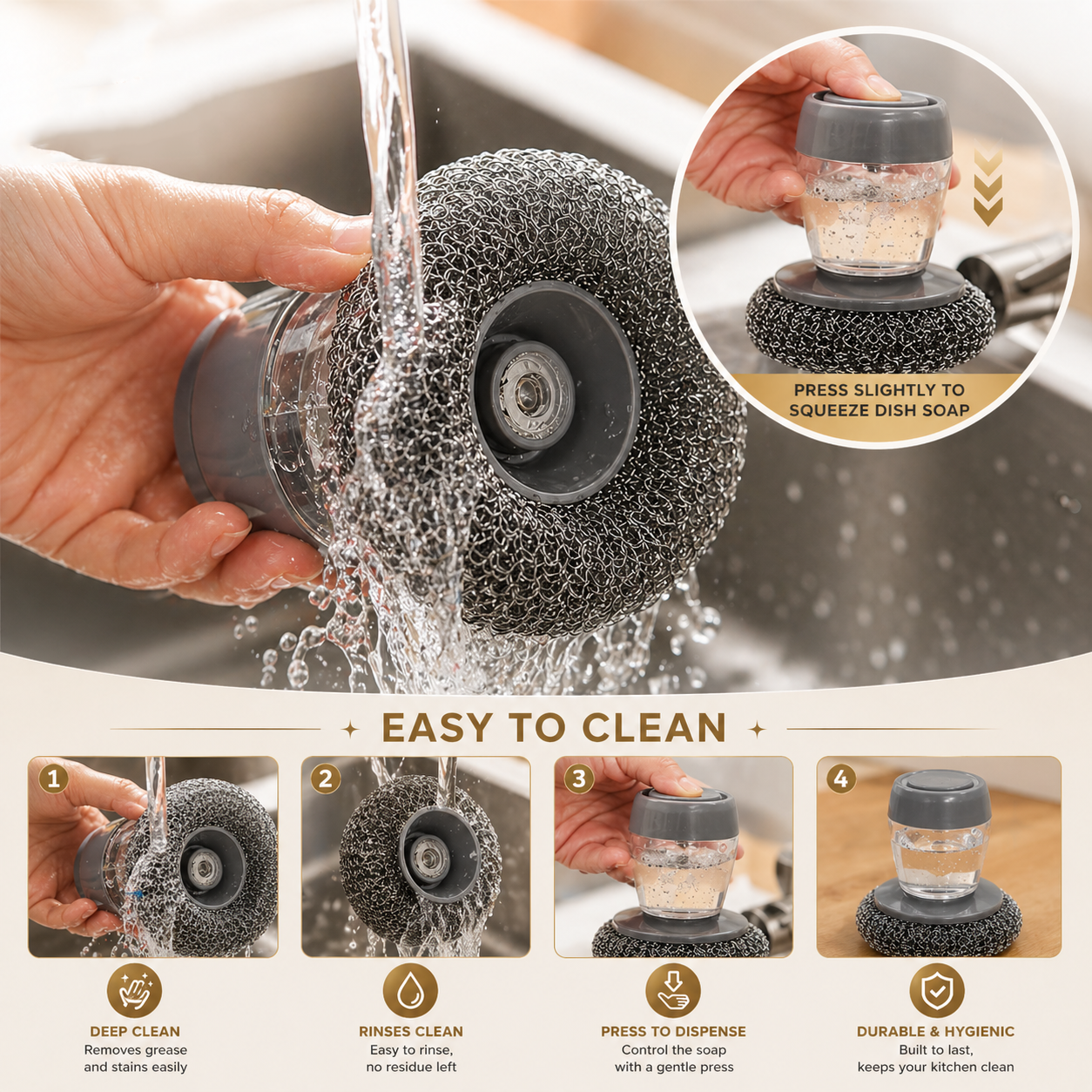 Easy-Press Liquid Pro Scrubber | Keep Your Hands Grease-Free
