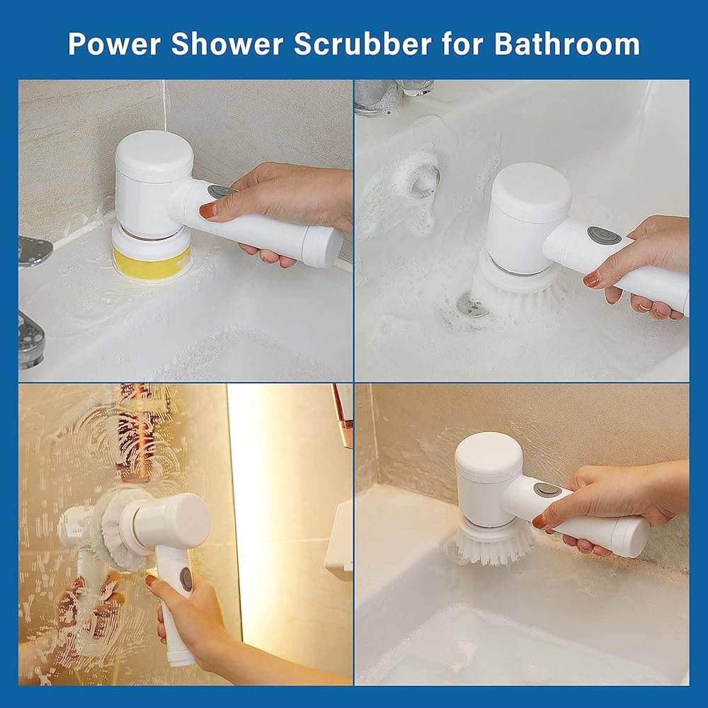 Powerful Electric Spin Scrubber | Powerful Cordless Cleaning Brush for Bathroom, Kitchen & More!