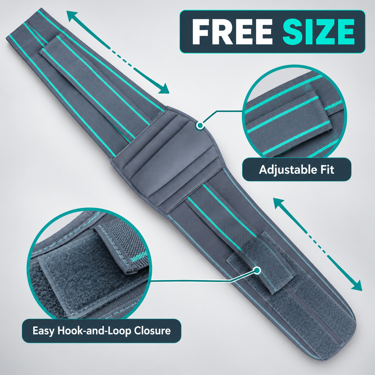 Contour LS(Lumbar Support) Belt – Universal Free Size Adjustable Lumbar Support for Men & Women
