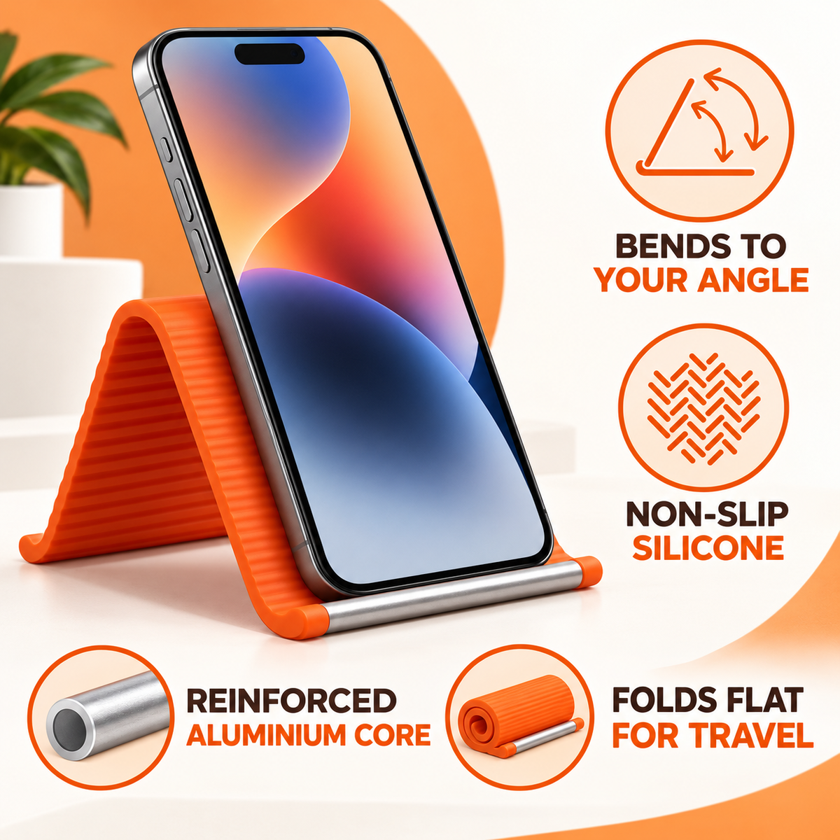 FlexiStand Flexible Phone Stand – Multi-Angle, Foldable & Portable