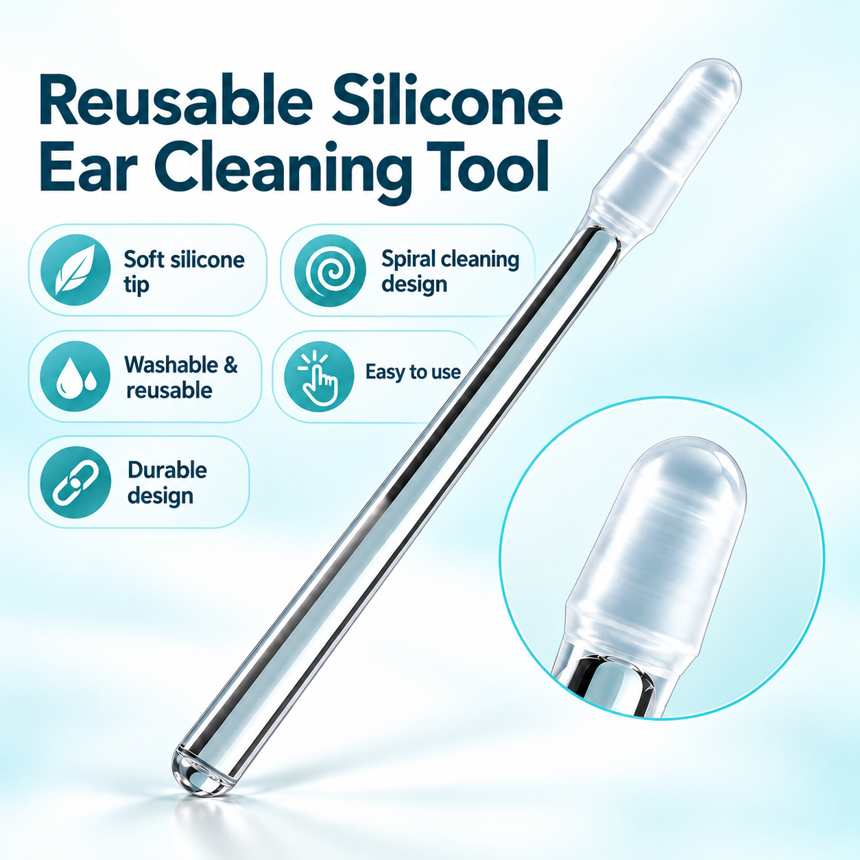 Pain-Free Silicone Ear Wax Remover | Gentle & Safe for Kids and Adults