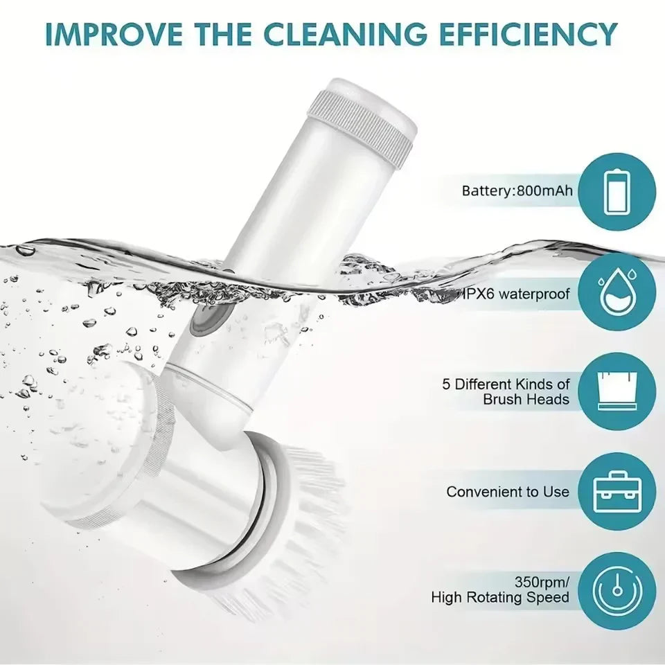 Powerful Electric Spin Scrubber | Powerful Cordless Cleaning Brush for Bathroom, Kitchen & More!