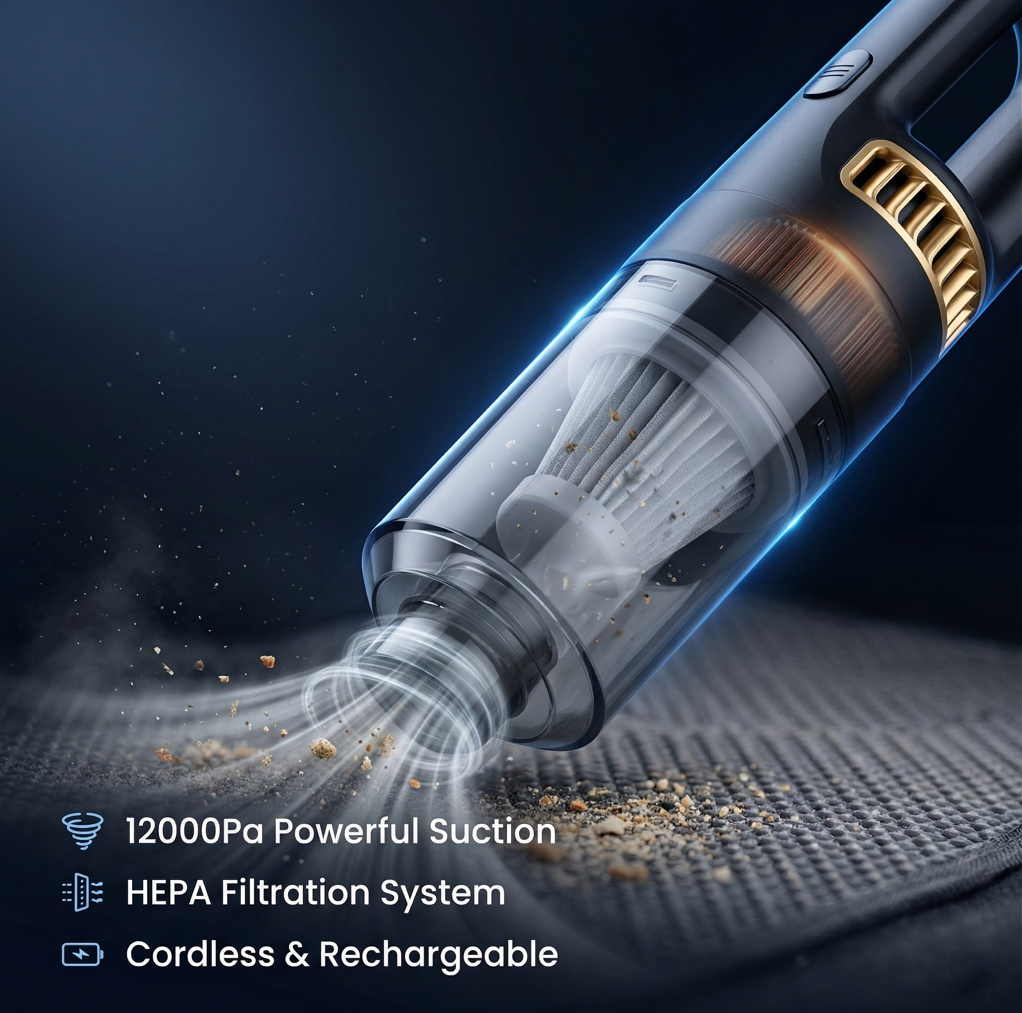 Powerful compact, wireless, and portable handheld vacuum cleaner | Can be used in Home & Car