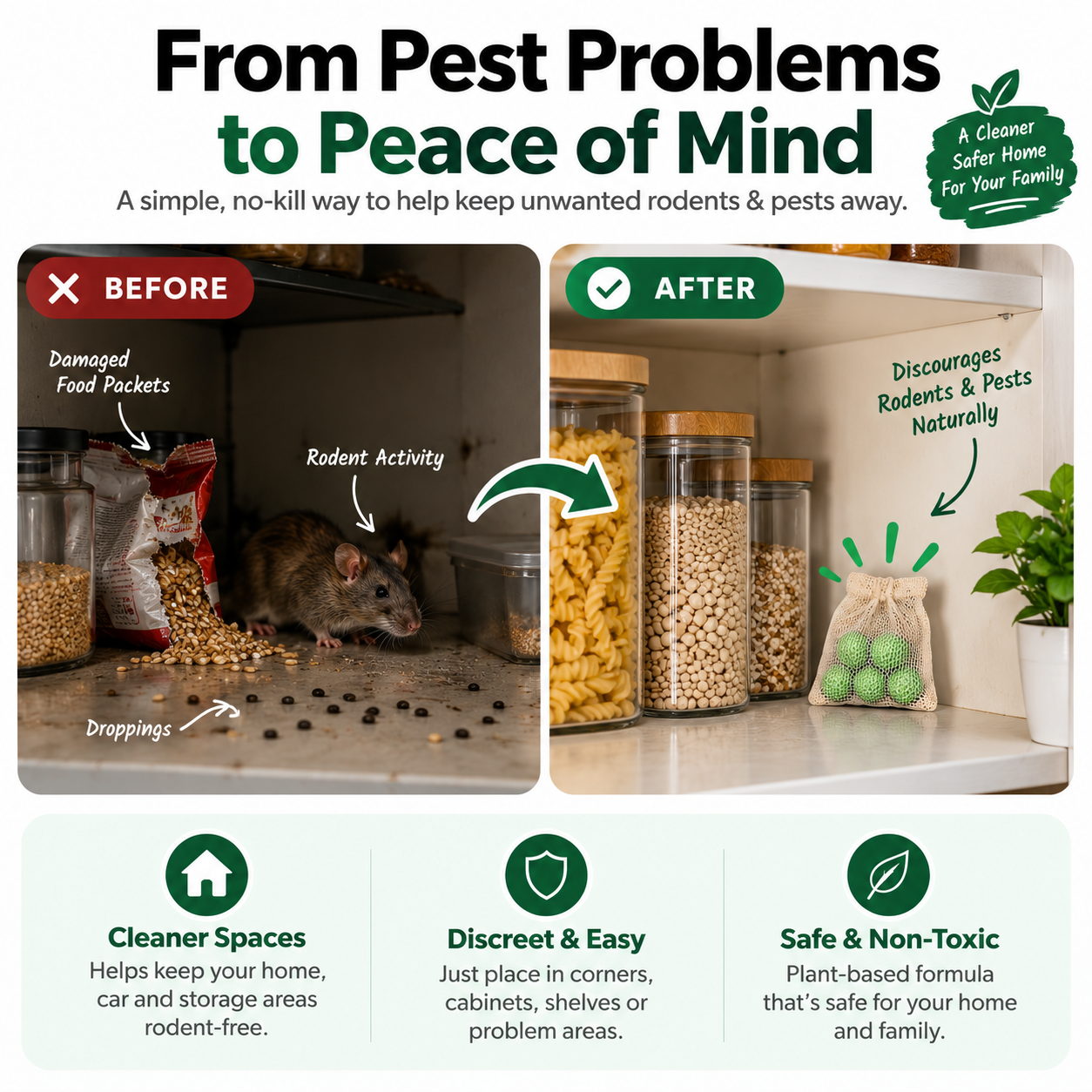 Rat & Insect Repellent Balls | Safe Pest Control for Car & Home