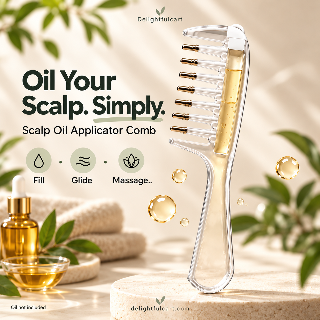 Deep Root Hair Oil Applicator | Mess Free Clean Hands, Zero Waste Comb