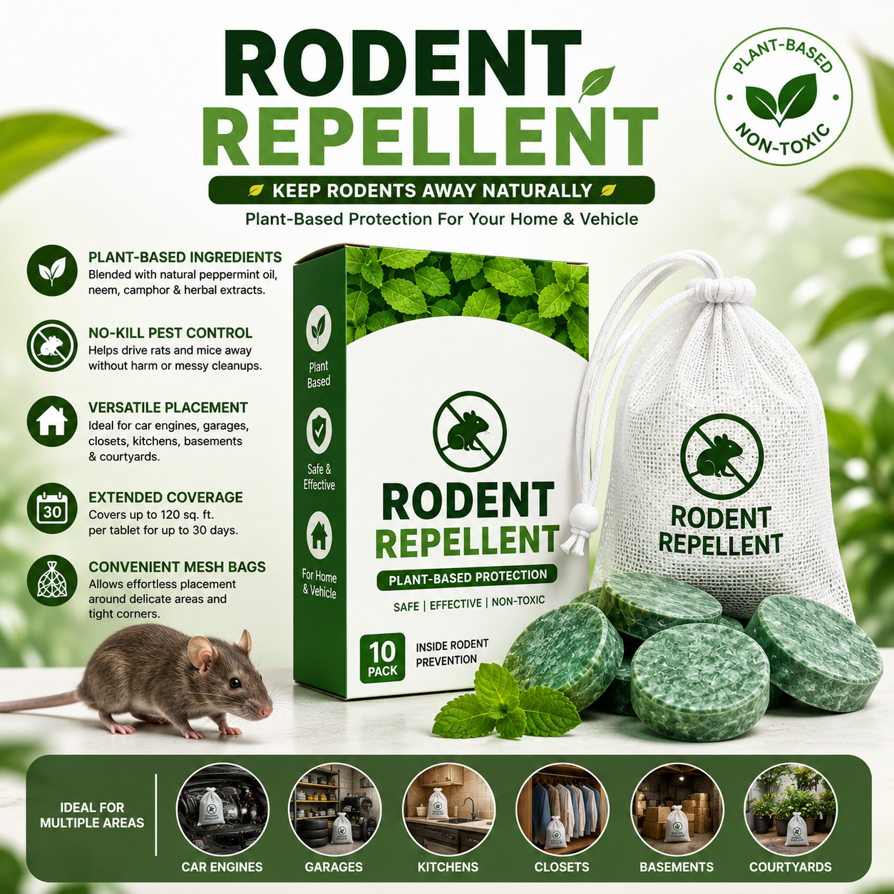 Rat & Insect Repellent Balls | Safe Pest Control for Car & Home