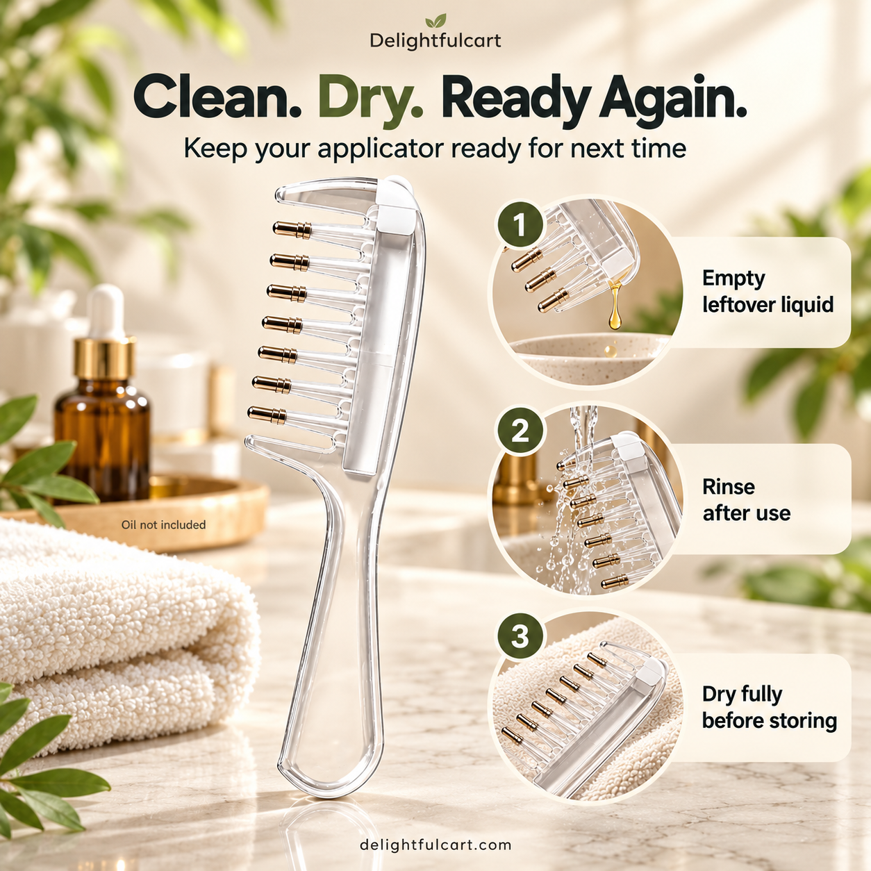 Deep Root Hair Oil Applicator | Mess Free Clean Hands, Zero Waste Comb