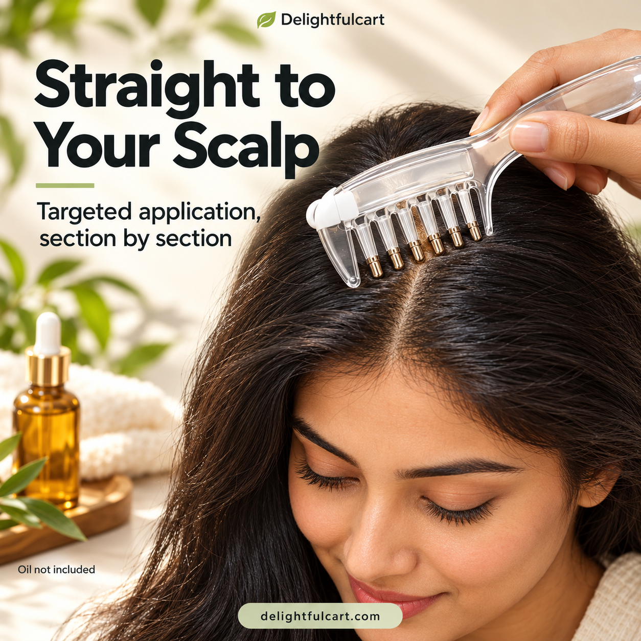 Deep Root Hair Oil Applicator | Mess Free Clean Hands, Zero Waste Comb